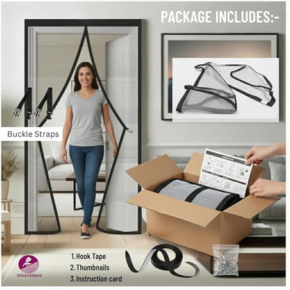Magnetic Mosquito Net Curtain – Auto Close, Hands-Free, Easy Install