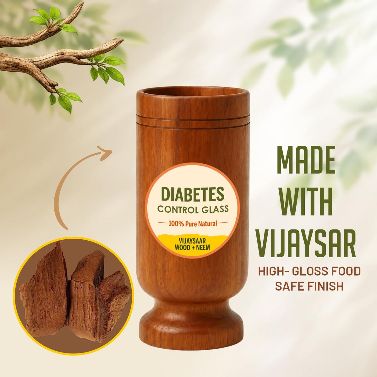 Vijaysaar Wood Herbal Glass
