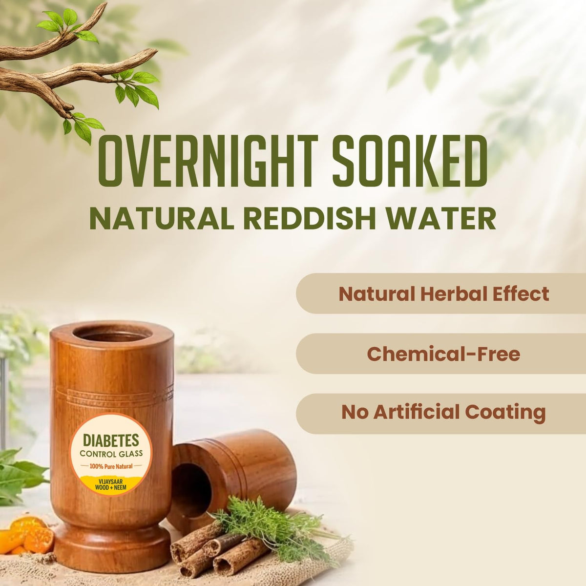 Vijaysaar Wood Herbal Glass