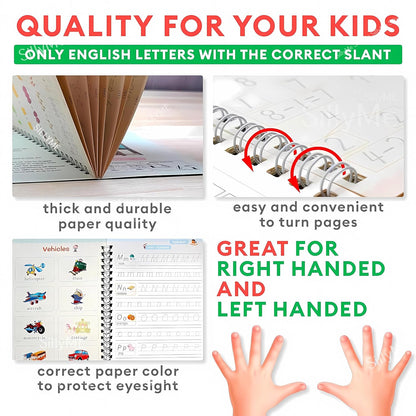 Premium WriteNest™ Magic Book (4 Set) + Free Pen (5 Riflle Included)