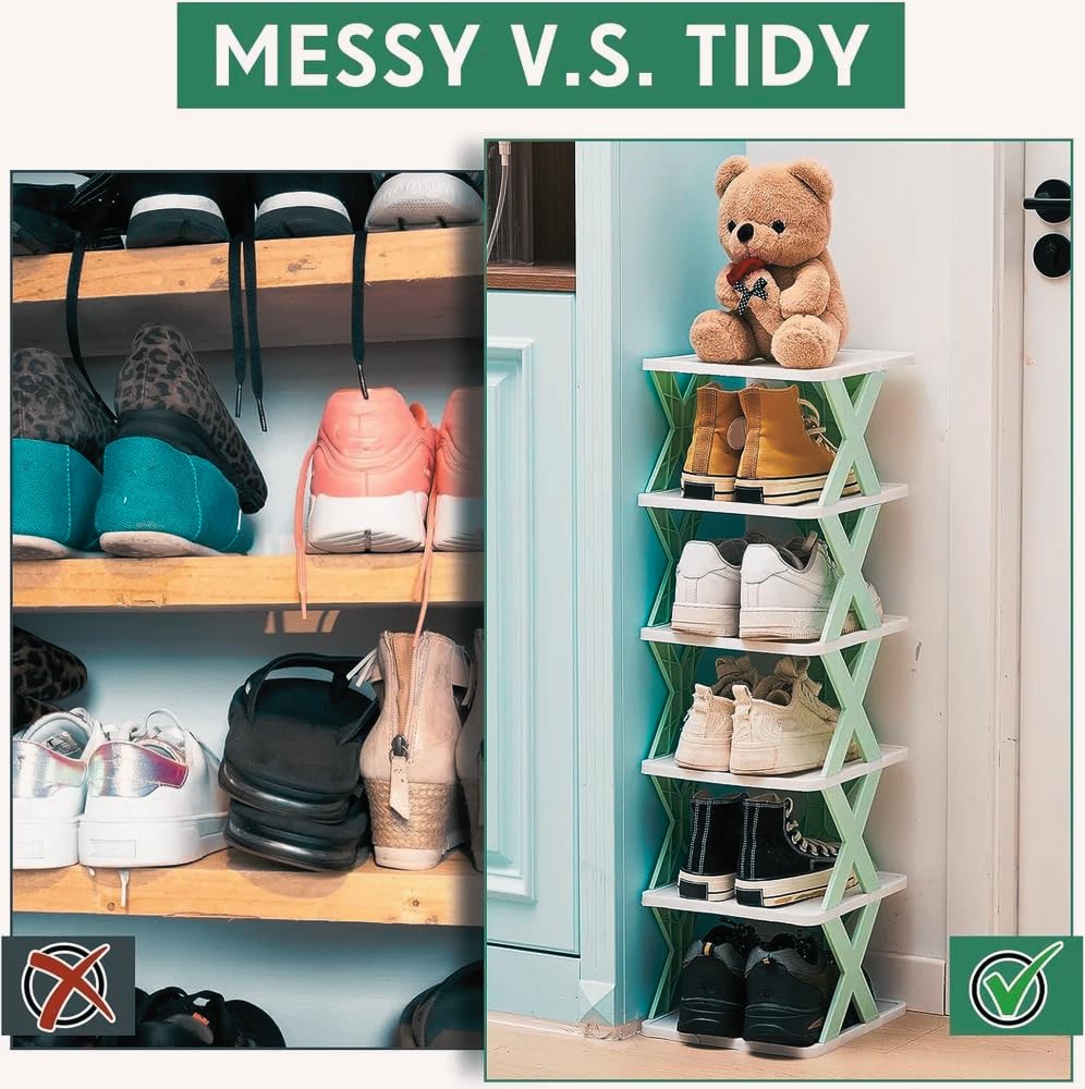Shoes Rack for Home Plastic, Adjustable Shoe Stand