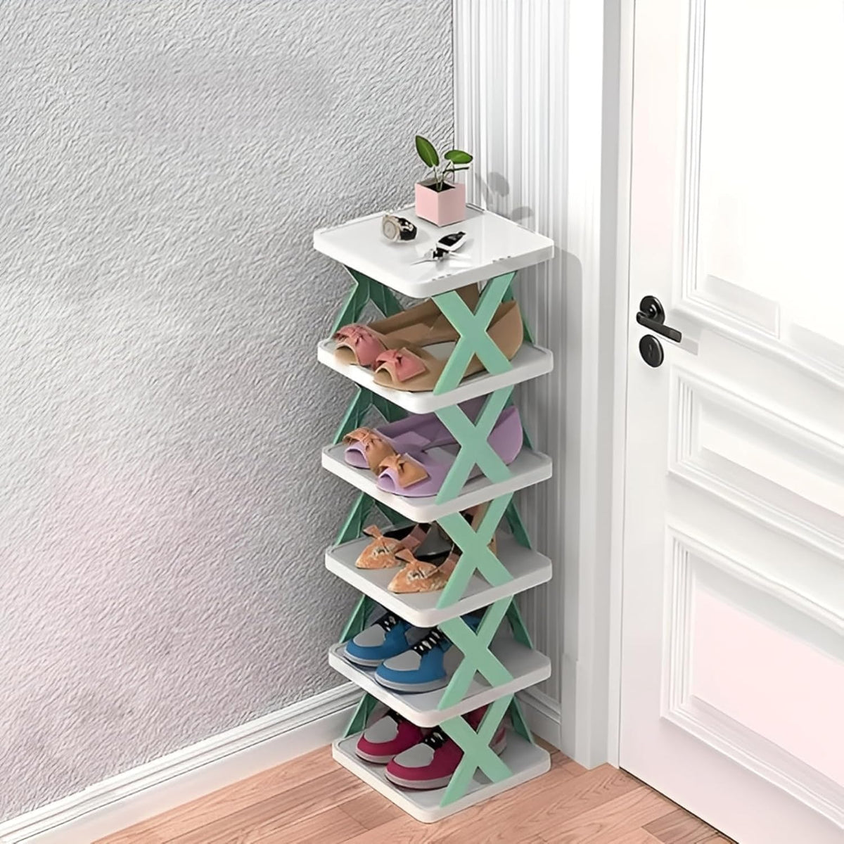 Shoes Rack for Home Plastic, Adjustable Shoe Stand