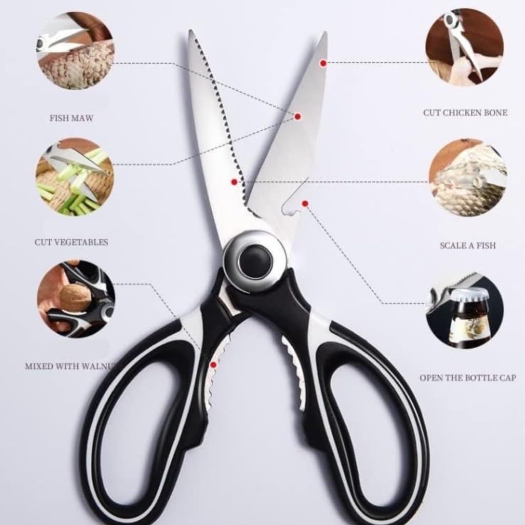 Multifunctional Stainless Steel Kitchen Shears with Protective Cover